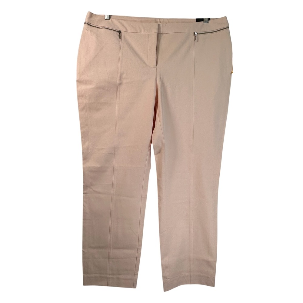 Alfani Silver Peony Slim Leg Tummy Control Dress Pants 18 Short NEW